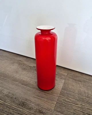 schöne rote 60er Jahre Holmegaard Carnaby Vase - Per Lütken 60's Danish Design - Bild 1 von 4