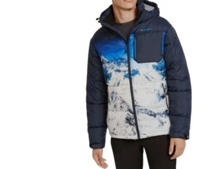 Hawke & Co. Mens Pro Series Puffer Coat Blue Mountain Design Hooded M New - Picture 1 of 3