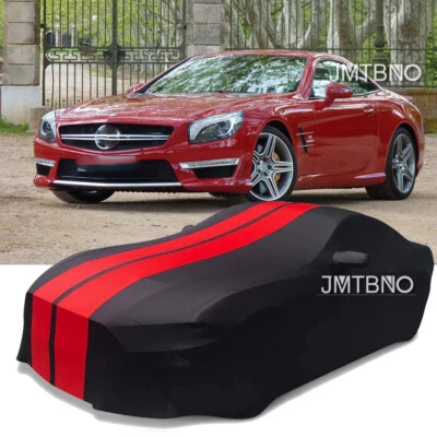 For Mercedes-Benz SL63 AMG Dust Proof Stain Stretch Full Car Cover w/Red Line us - Image 1 of 4