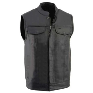 Milwaukee Leather LKM3710 Men's Club Style Motorcycle Rider Vest W/ Dual Closure - Picture 1 of 9