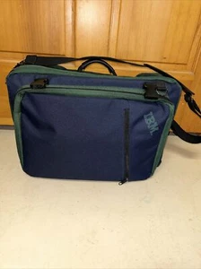 Vintage IBM Backpack Messenger Laptop Bag Navy and Green - Picture 1 of 15