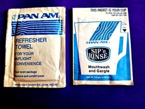 PAN AM Refresher Towel and Mouth Wash Packages - Picture 1 of 3