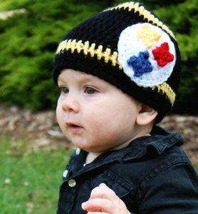 Crochet Hat Pittsbugh Steelers Inspired - Adult Size Unisex - Picture 1 of 1