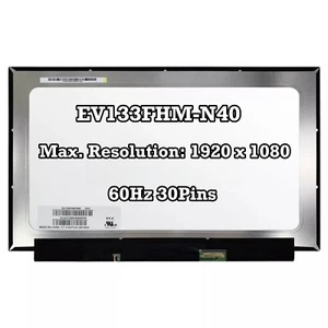 Pantalla LCD matriz no táctil EV133FHM-N40 FHD 1920x1080 30 pines EDP - Imagen 1 de 2