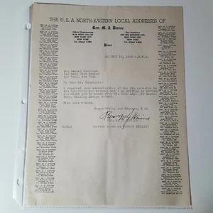 Vater Göttlicher Reverend M J Divine 1942 signierter Brief - Bild 1 von 5