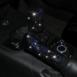 2PCS Car Gear Shift Collar Cover Glitter Shifter Hand Brake Cover-Accessories - Picture 1 of 11