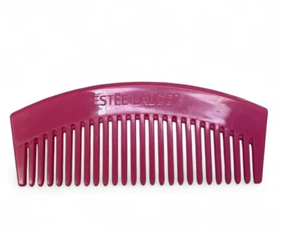 Vintage Estee Lauder Plastic Hair Comb Wide Tooth Rounded Pink - Image 1 of 4