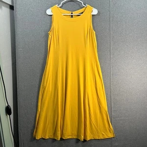 Vestido midi de punto líquido Susan Graver Every Day Petite amarillo cañón, pequeño pequeño - Imagen 1 de 13