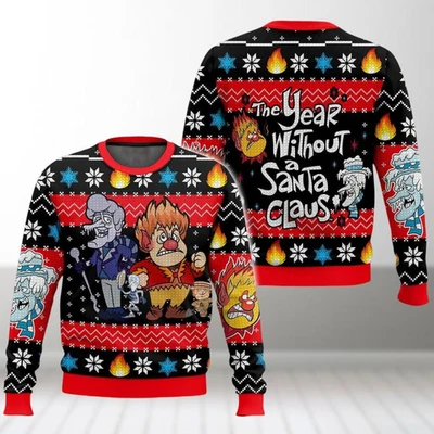 Heat Miser And Snow Miser Christmas Ugly Sweater, The Year Without Santa Claus - Image 1 of 3