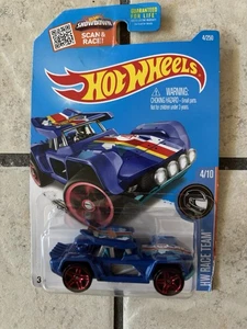 2016 Hot Wheels #4 HW Race Team 4/10 BULL WHIP Blue w/Red Pr5 Spoke Wheels - Picture 1 of 2