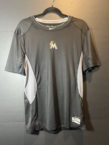 NIKE PRO COMBAT MIAMI MARLINS T-SHIRT TAILLIERT TEAM AUSGESTELLT LARGE - Bild 1 von 13