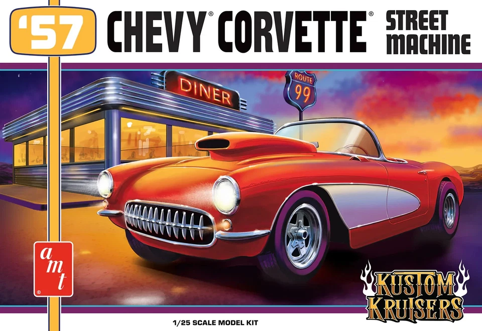 AMT 1957 Chevy Corvette Street Machine 1/25 Model Kit AMT1498 - Image 1 of 4