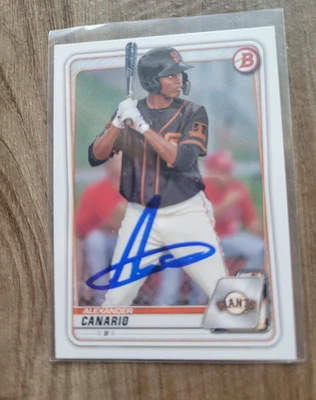 Alexander Canario Signed 2020 Bowman Draft Baseball Card #BD-12 Giants Pirates - Image 1 of 2