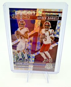 2025 Mosaic Carbon Copy #6 Silver Mosaic Prizm Lamar Jackson and Jayden Daniels - Picture 1 of 2