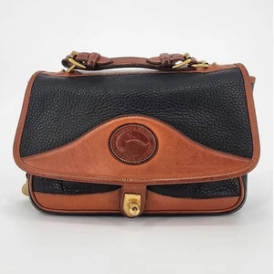 Vintage Dooney & Bourke Black All Weather Leather Top Handle Bag - Picture 1 of 17