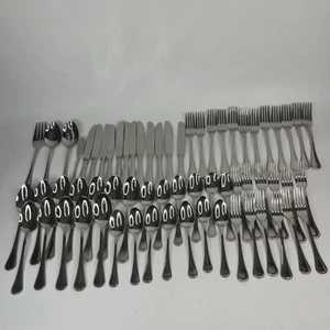 52 Pcs. Cuisinart 18/80 Stainless Glossy MANSFIELD Flatware Service For 12 - Picture 1 of 8