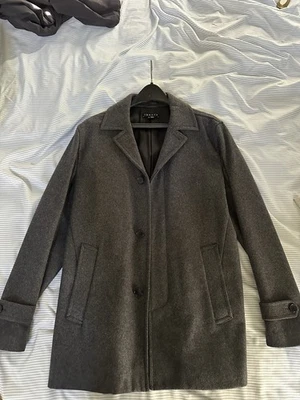 Abrigo de lana gris Theory para hombre (mediano) Foto 1 de 4