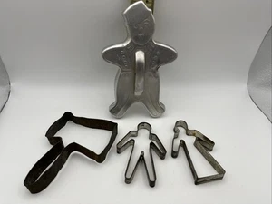 Lot 3 Vintage Aluminium Metall Mann Frau Flagge - Bild 1 von 15