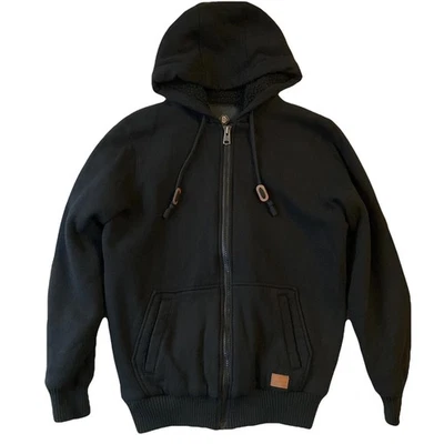 Chaqueta con Capucha Buffalo David Bitton Hombres S Negra Polar Cremallera Logo Manga Larga Foto 1 de 4