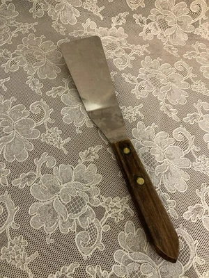 Vintage Stainless Spatula Wood Handle 10.5” Kaylan Stainless Turner Flipper Serv - Image 1 of 4