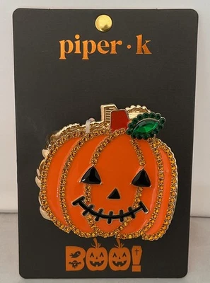 Piper K PUMPKIN Metal Hair Clip Claw Halloween NEW - Image 1 of 2