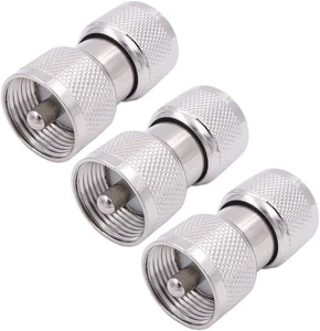 Fancasee PL259 Barrel Connector, Male to Coupler, 3-Pack Silver - Afbeelding 1 van 5