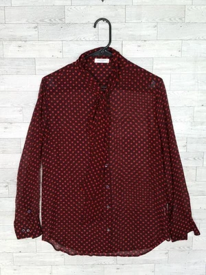 Blusa Top Camisa Equipment Mujer 100% Seda Estampado Corazón Talla S Transparente Con Botones Foto 1 de 4