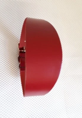 LEADTHEWAY GREYHOUND/LURCHER **LEATHER** RED DOG COLLAR ADJUST# 13" - 17"<)