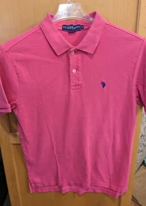 US Polo Association Medium pink short Sleeve Button Down Shirt Casual Polo - Picture 1 of 4