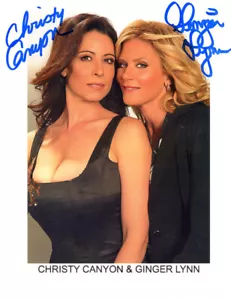 CHRISTY CANYON GINGER LYNN SIGNIERT 8x10 FOTO ERWACHSENE SCHAUSPIELERIN LEGENDEN BECKETT BAS - Bild 1 von 2