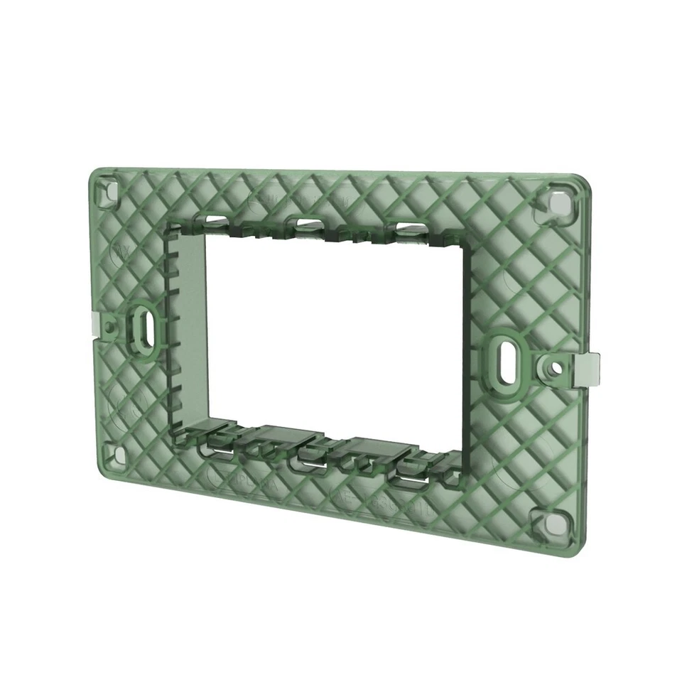 Supporto portafrutti 3 moduli 503 plastica trasparente verde compatibile Vimar - Immagine 1 di 1