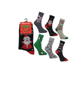 Damas Novedad Diseño de Navidad Calcetines Ricos en Algodón - 6 Diseños - Talla 4 - 7 Reino Unido - Imagen 1 de 1