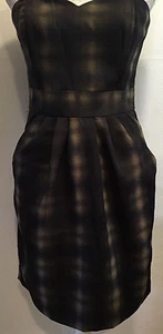 H&M Sexy Casual Strapless Two Pocket Pleated Dress Size 8 - Picture 1 of 9