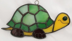 Handgefertigte Buntglas Schildkröte Sonnenfänger Ornament - Bild 1 von 2