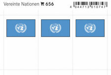 6 LINDNER 656 Vereinte Nationen - UNO Flaggensticker Flaggen Signetten 