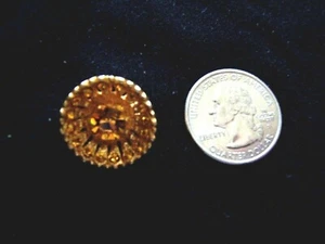 5 GOLDEN TOPAZ RHINESTONE GOLD TONE BUTTONS 3/4″ IN SIZE - Picture 1 of 1