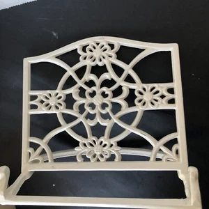 Cast Iron White Enamelled Book Picture Music Display Stand 11x9.5x6 - Picture 1 of 4