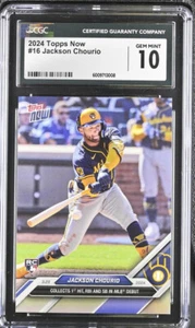 2024 Topps Now Jackson Chourio #16 (RC) CGC 10 Gem Mint - Rookie - Picture 1 of 2