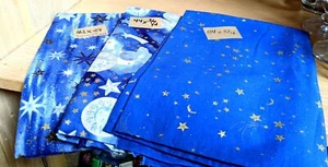 Alexander Henry & Concord Fabric Blue Celestial Stars Globe 3/4 Yard Each - Picture 1 of 8
