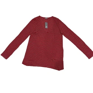 NWT Splendid Women's Red With White Stripe Long Sleeve Tee Size M $90 K182 - Picture 1 of 1