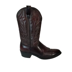 Laredo Boots Men's 10 D Brown Western Cowboy 57113 Vintage USA FLAWED - Picture 1 of 13