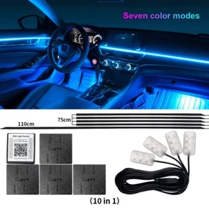 RGB Symphony Coche Atmósfera Interior LED Acrílico Guía Fibra Óptica Luz Ambiental - Imagen 1 de 12