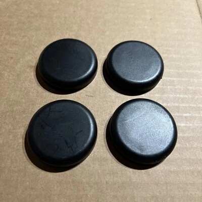 Peg Perego Thomas the Train Ride-On Replacement Part~BLACK WHEEL CAP COVERS (X4) - Image 1 of 4