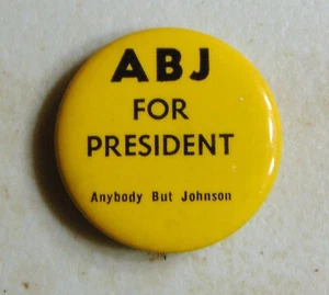 Lyndon Johnson LBJ 1968 campaign pin button political - Picture 1 of 1
