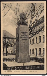 ✔️ DEUTSCHLAND Dr. Reich AK WUNSIEDEL, JEAN PAUL DENKMAL M. GEBURTSHAUS - Bild 1 von 2