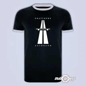 KRAFTWERK Tribute AUTOBAHN RETRO TECHNO Camiseta Ringer Negra - Imagen 1 de 1