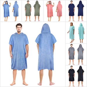Hooded Poncho Towel Changing Robe Adult Beach Towel Surf Swiming US - Picture 1 of 30