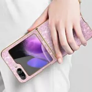 Funda delgada para teléfono Samsung Galaxy Z abatible 5 Z abatible 4 y 3 rosa brillante - Imagen 1 de 10