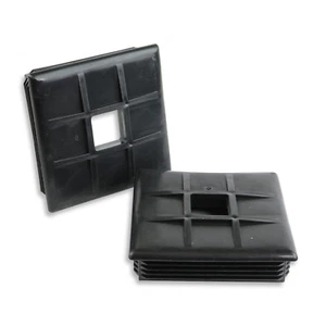 2 New 4" Square Bumper Sewer Cap Cover RV Camper Trailer Vented Black - Picture 1 of 4