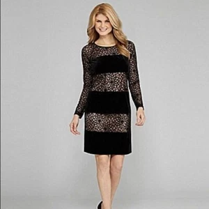  Vestido de Cóctel Antonio Melani Talla 2 Negro Vaina Terciopelo y Encaje Nuevo con Etiquetas-$179 (H) - Imagen 1 de 7